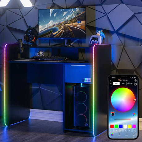 Electra Gaming Schreibtisch mit Neo Motion Sync™ RGB-Beleuchtung & Wireless Charging