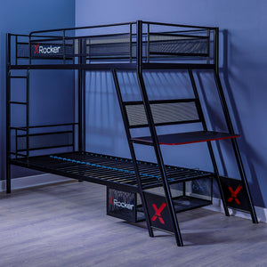 Armada 2-Personen Gaming Etagenbett mit Treppe & Schreibtisch